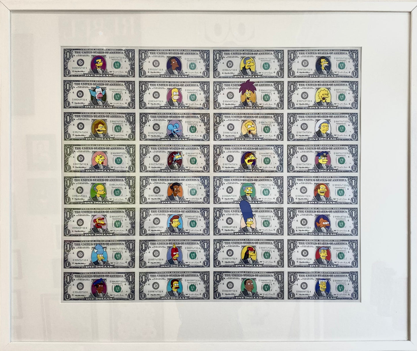 32 painted Simpson heads