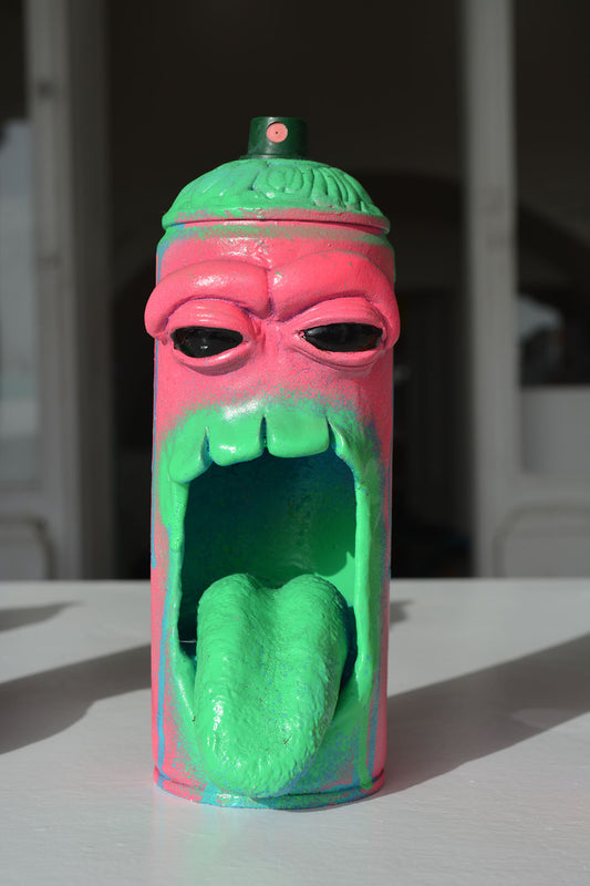 Pink and Green Monster Can